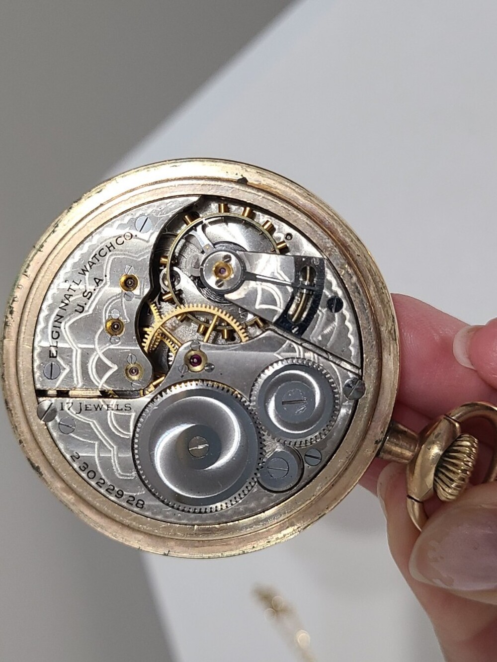 Antique Elgin 1920s Grade 387 Gold Filled Engraved Grandpa Core Pocket Watch - Picture 12 of 12